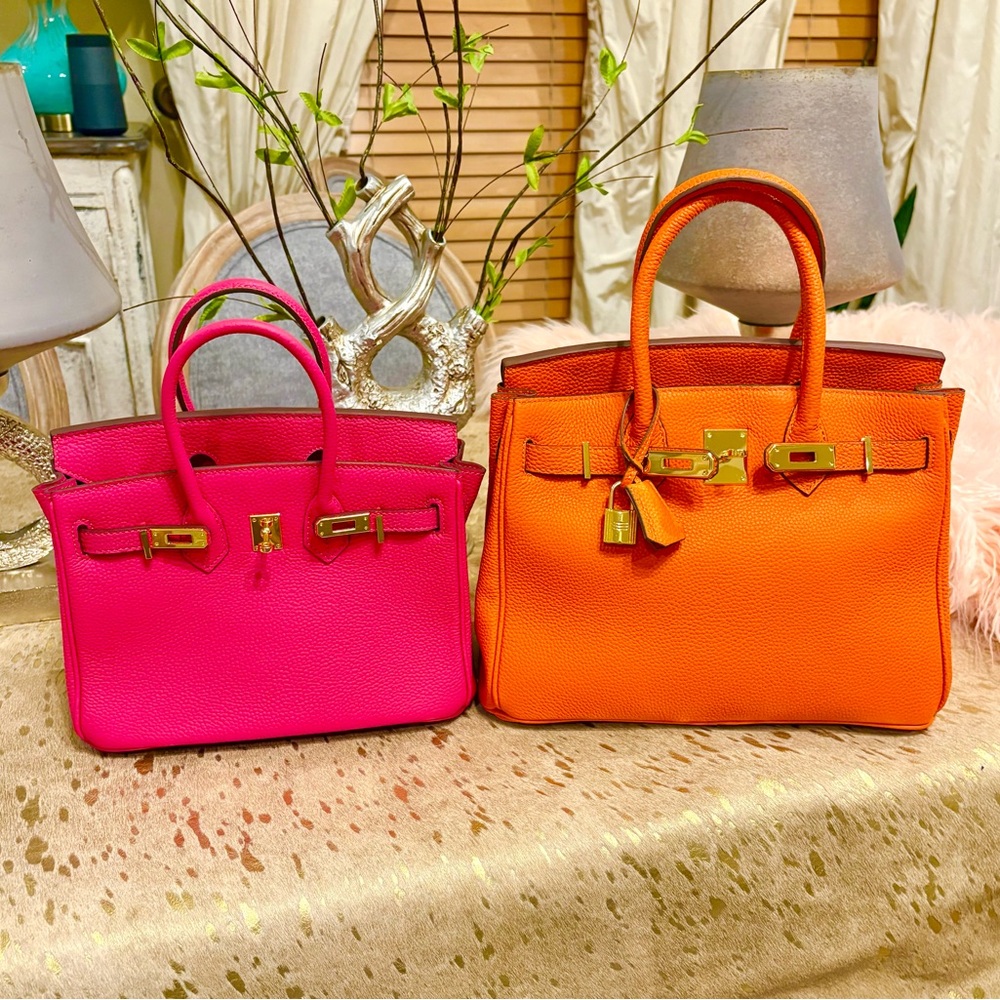 Orange Leather Handbag - Picture 7 of 7